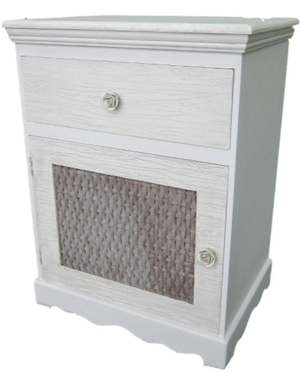 Casa Padrino country style chest of drawers light gray / brown 45 x 33 x H. 61 cm - Handcrafted Chest of Drawers with Door and Drawer