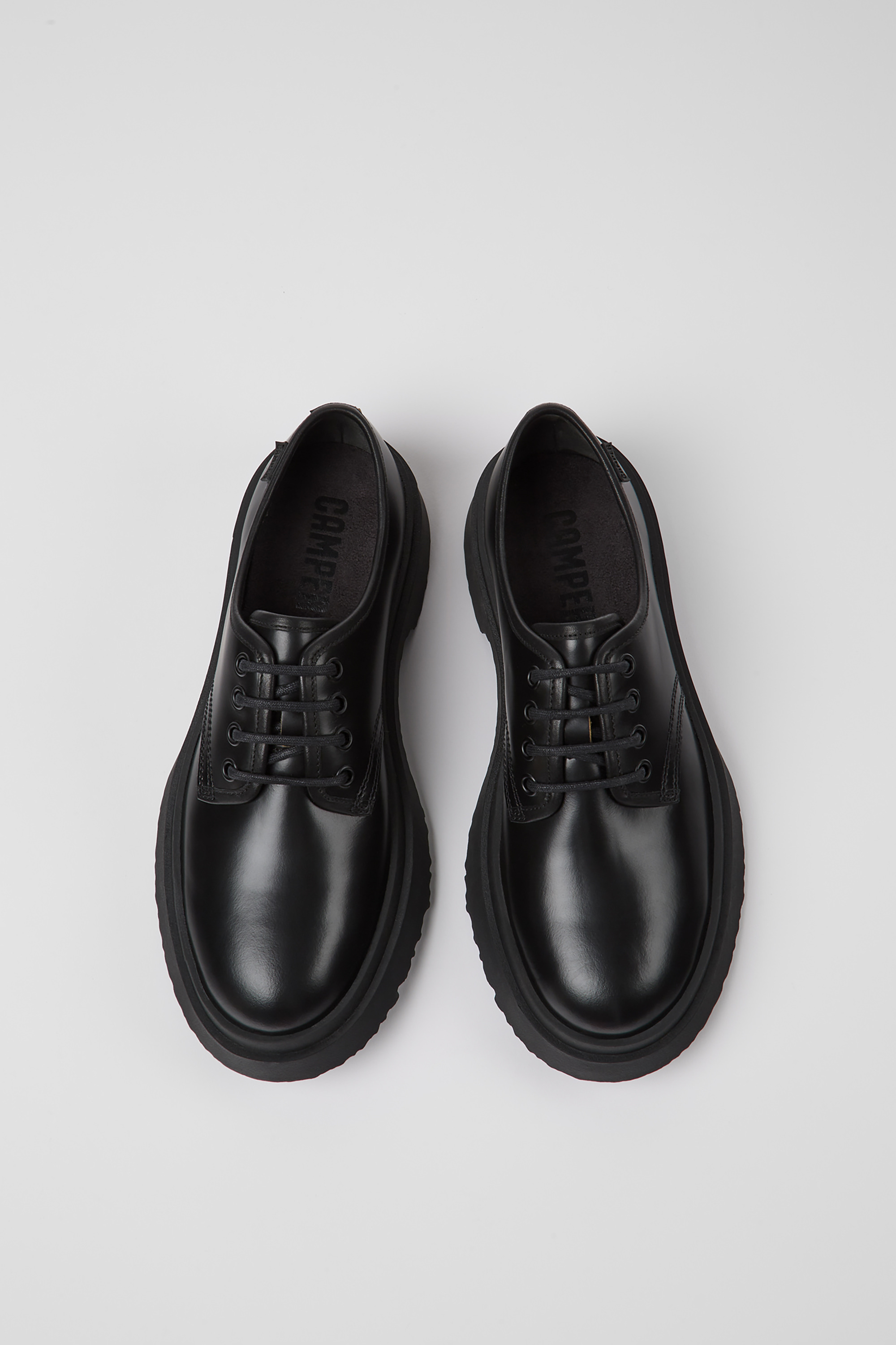 Walden - Black leather lace-up shoes for women