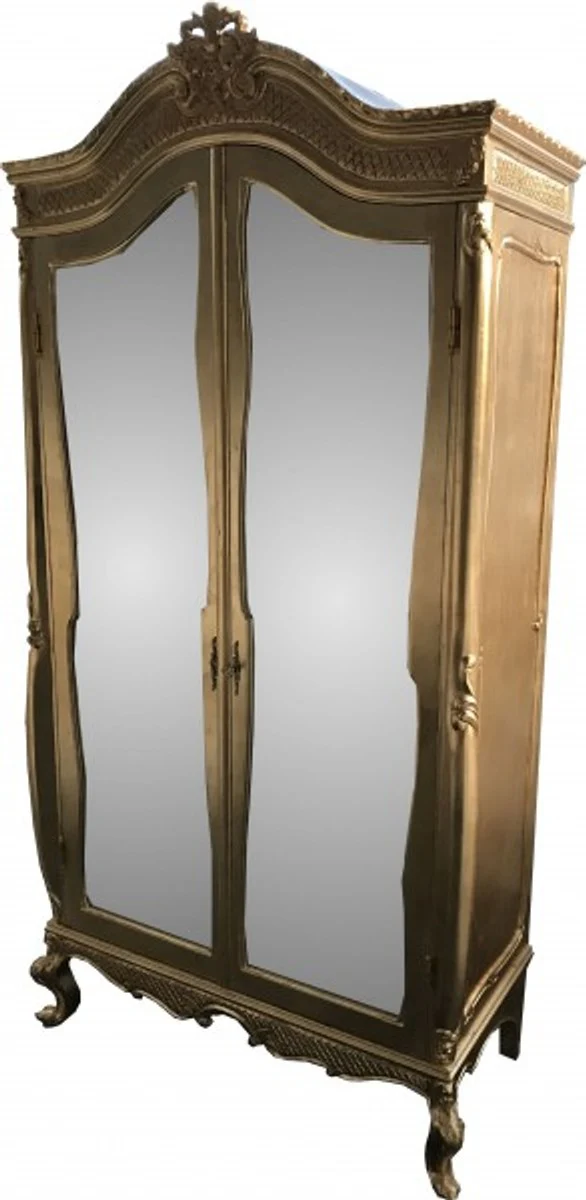Casa Padrino Baroque wardrobe Gold B 110 x H 230 cm Bedroom cabinet - antique style