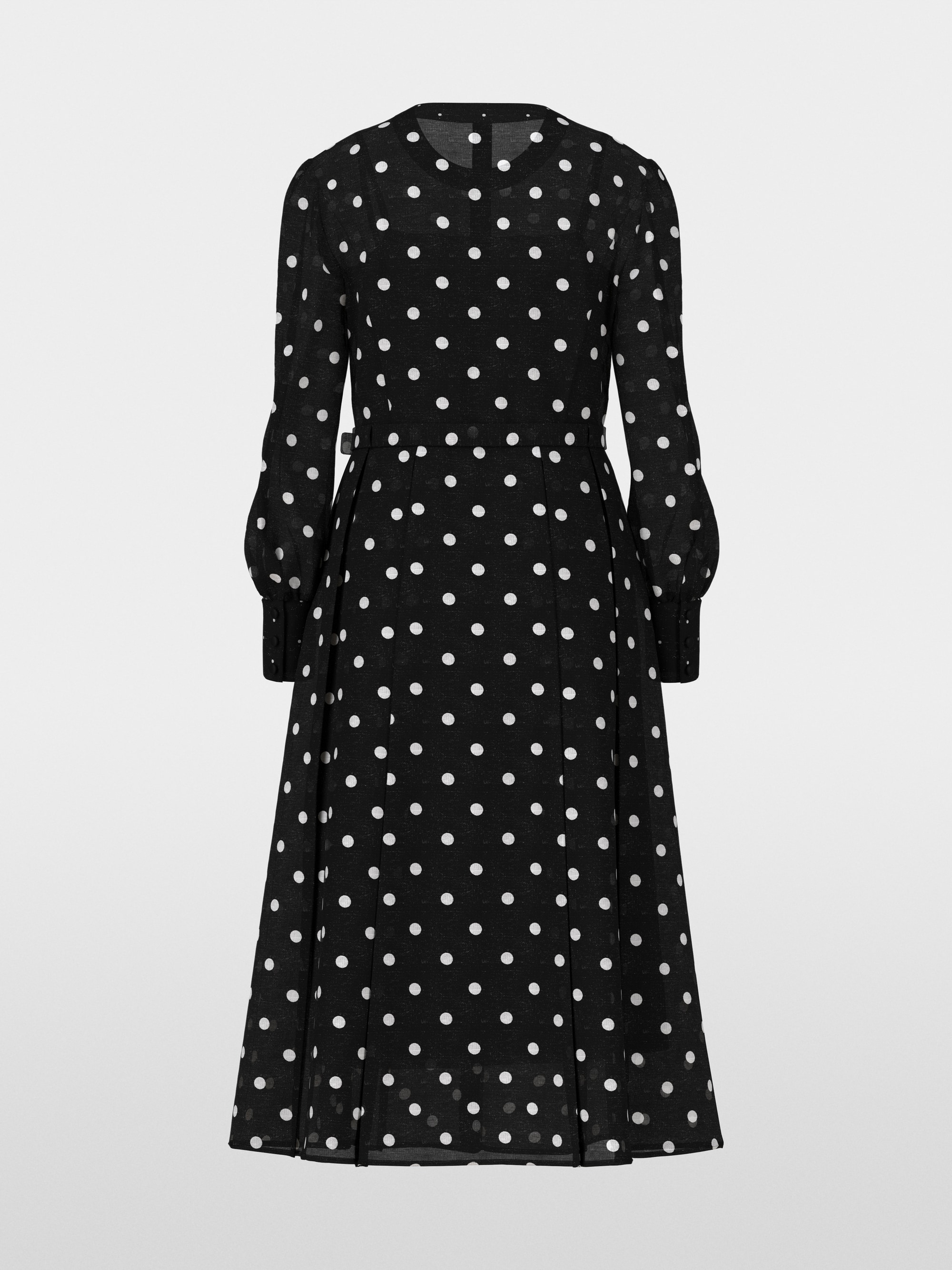 Marc-Cain Long silk and linen polka dot dress