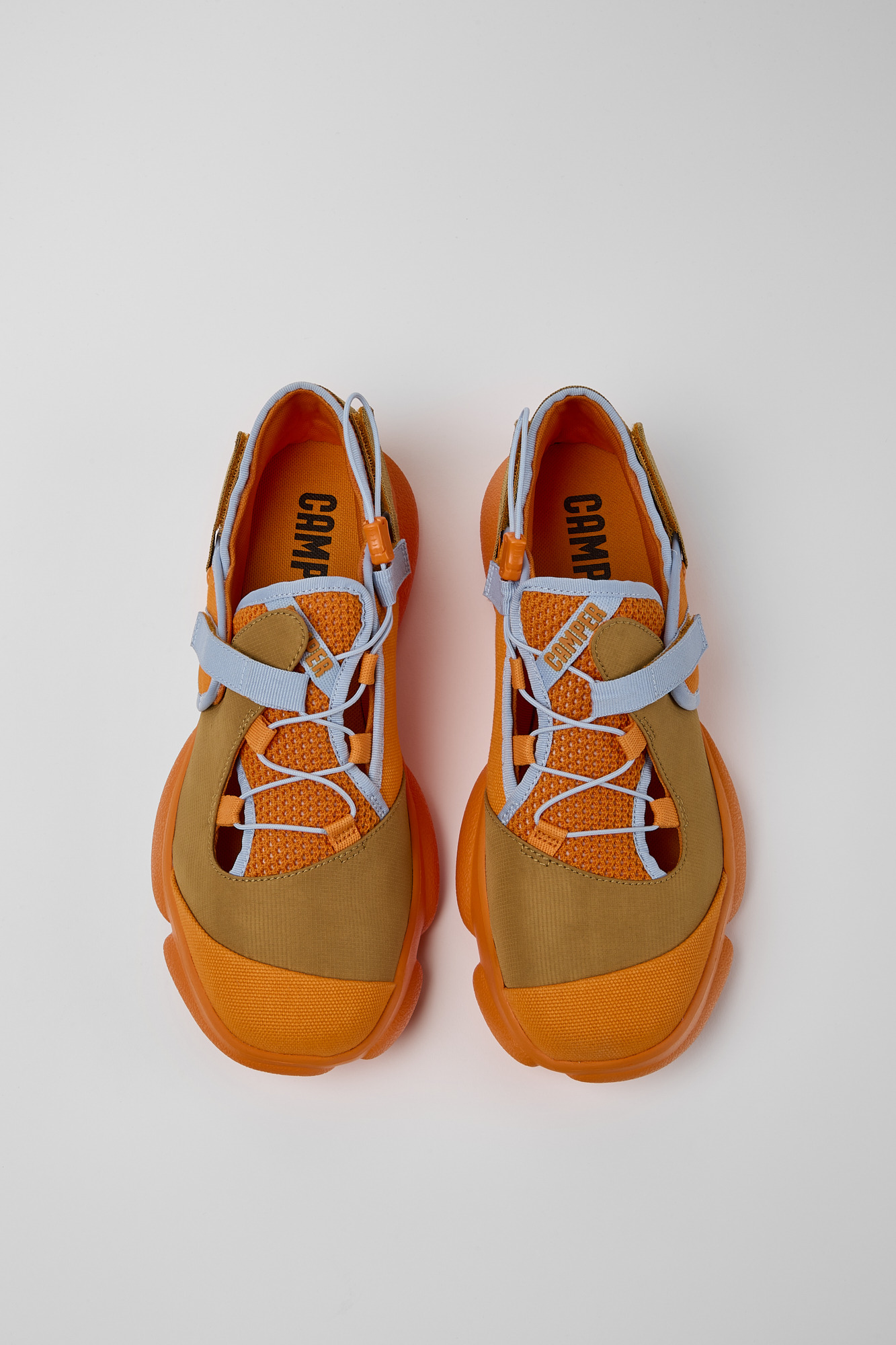 Karst - Orange and brown textile shoes for men