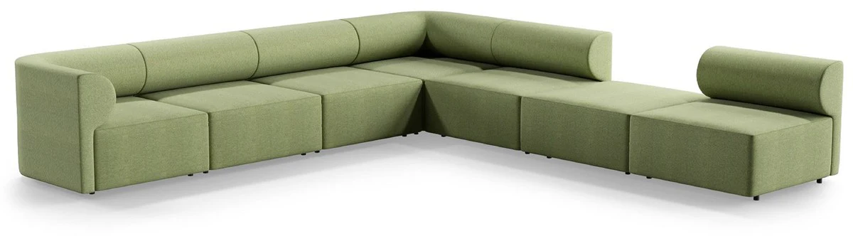 Casa Padrino Sof¨¢ Esquinero de Lujo Verde 360 ??x 360 cm - Sof¨¢ de Sal¨®n Modular - Muebles de Sal¨®n de Lujo