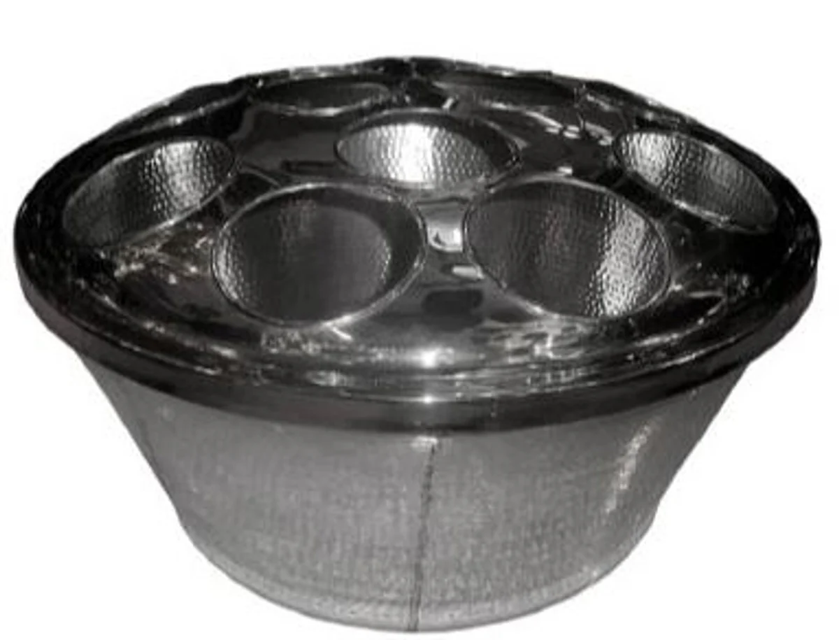 Enfriador de vino Barroco Casa Padrino para 11 botellas de plata - lat¨®n - decoraci¨®n de hotel de titular de vino