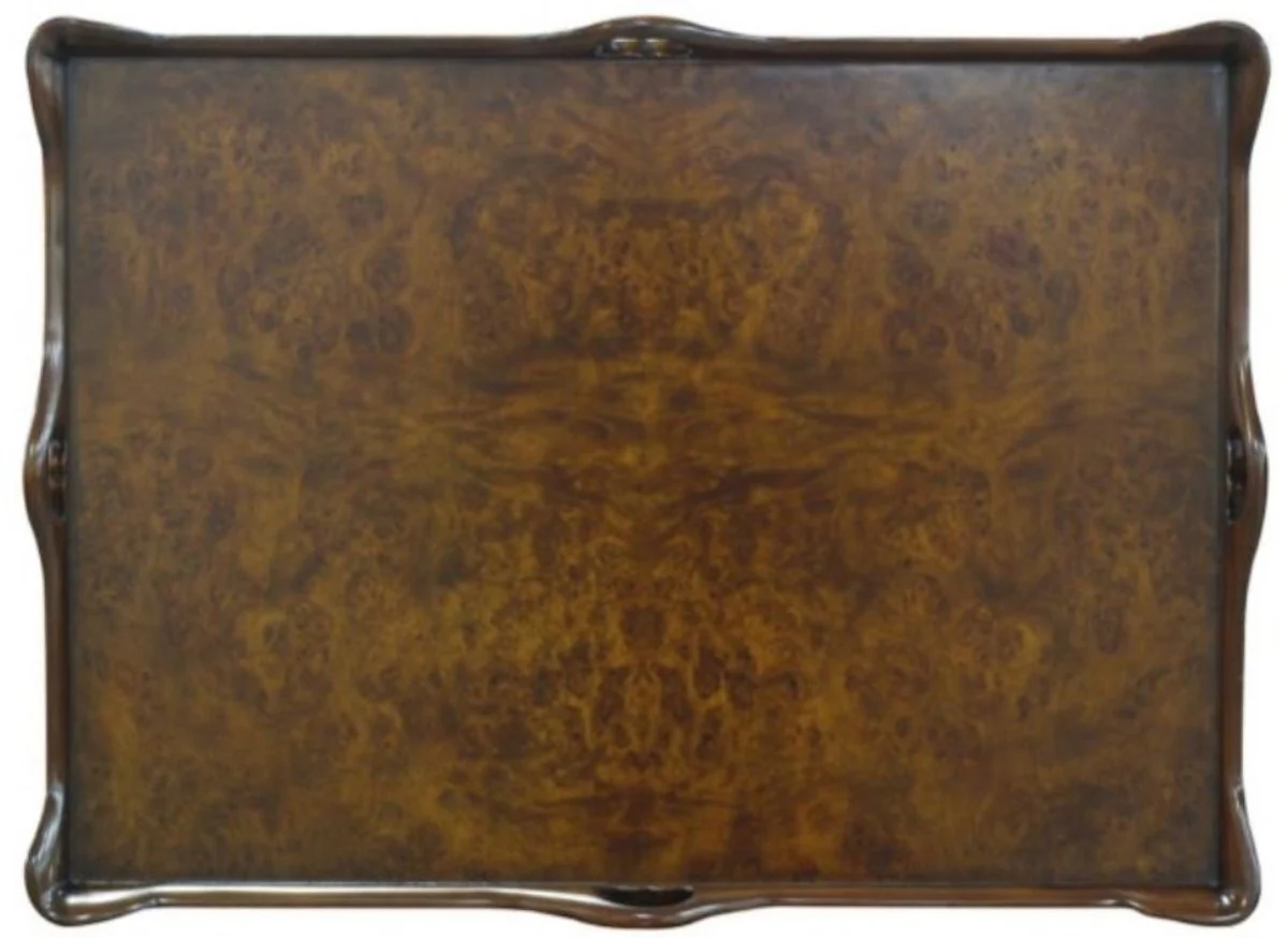 Casa Padrino mesa auxiliar Art Nouveau de lujo con caj¨®n y bandeja extra¨ªble marr¨®n 78 x 57 x A. 78 cm - Elegante mesa de t¨¦ - Muebles de sal¨®n Barrocos y Art Nouveau - Calidad de Lujo