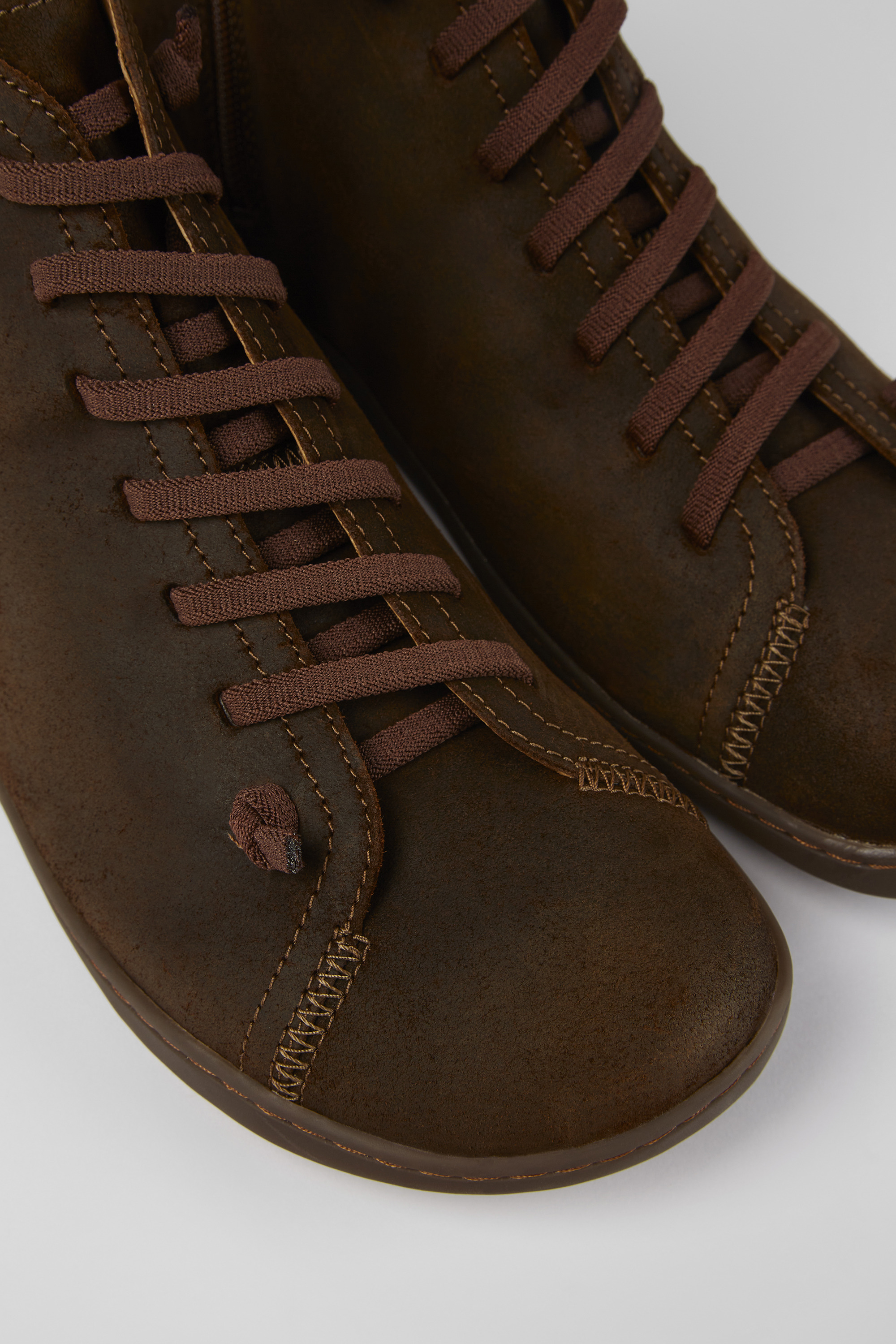 Peu - Brown nubuck ankle boots for men