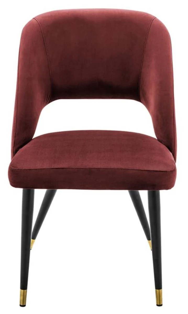 Casa Padrino luxury dining chair burgundy / black 52 x 58 x H. 85 cm - Luxury Dining Room Furniture