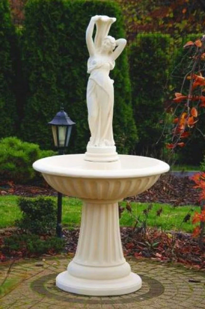 Casa Padrino fuente Art Nouveau arena Ø 92 x A. 182 cm - Magnífica Fuente de Jardín - Fuente de Decoración de Jardín - Accesorios de Decoración de Jardín Barroco y Art Nouveau