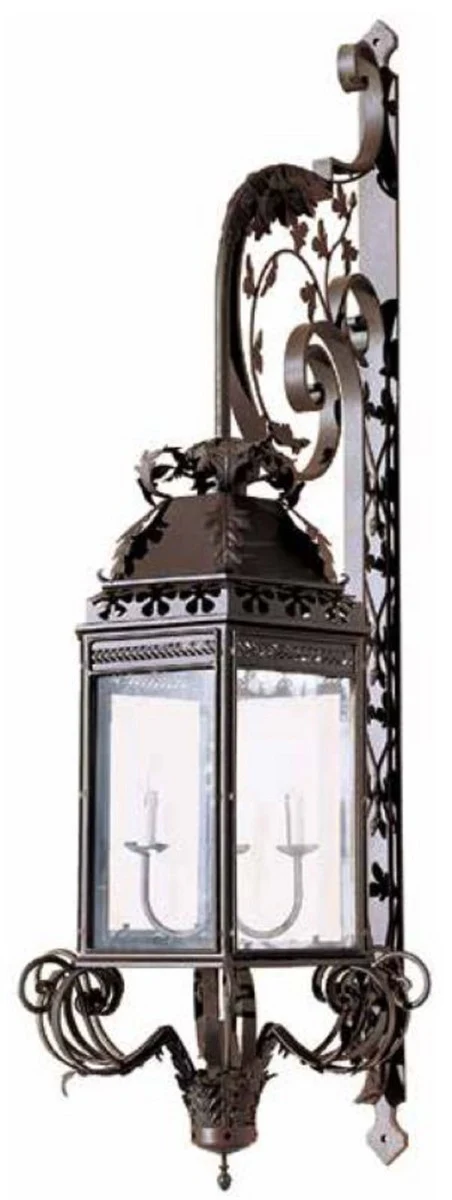 Casa Padrino lámpara de pared de exterior barroco de lujo marrón 62 x 70 x A. 212 cm - Magnífica lámpara de exterior para terraza jardín balcón - Iluminación exterior en estilo barroco