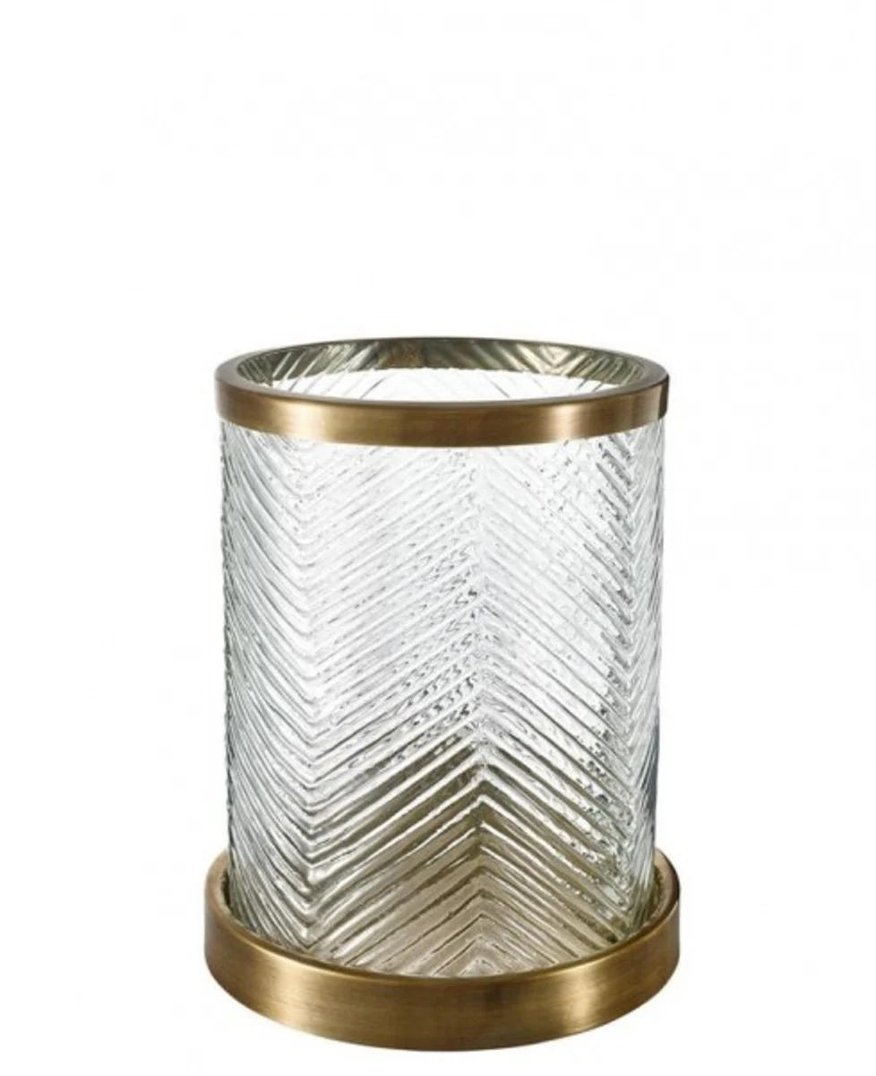Casa Padrino designer candle holder / lantern brass finish 23 x H. 27 cm - Luxury Quality