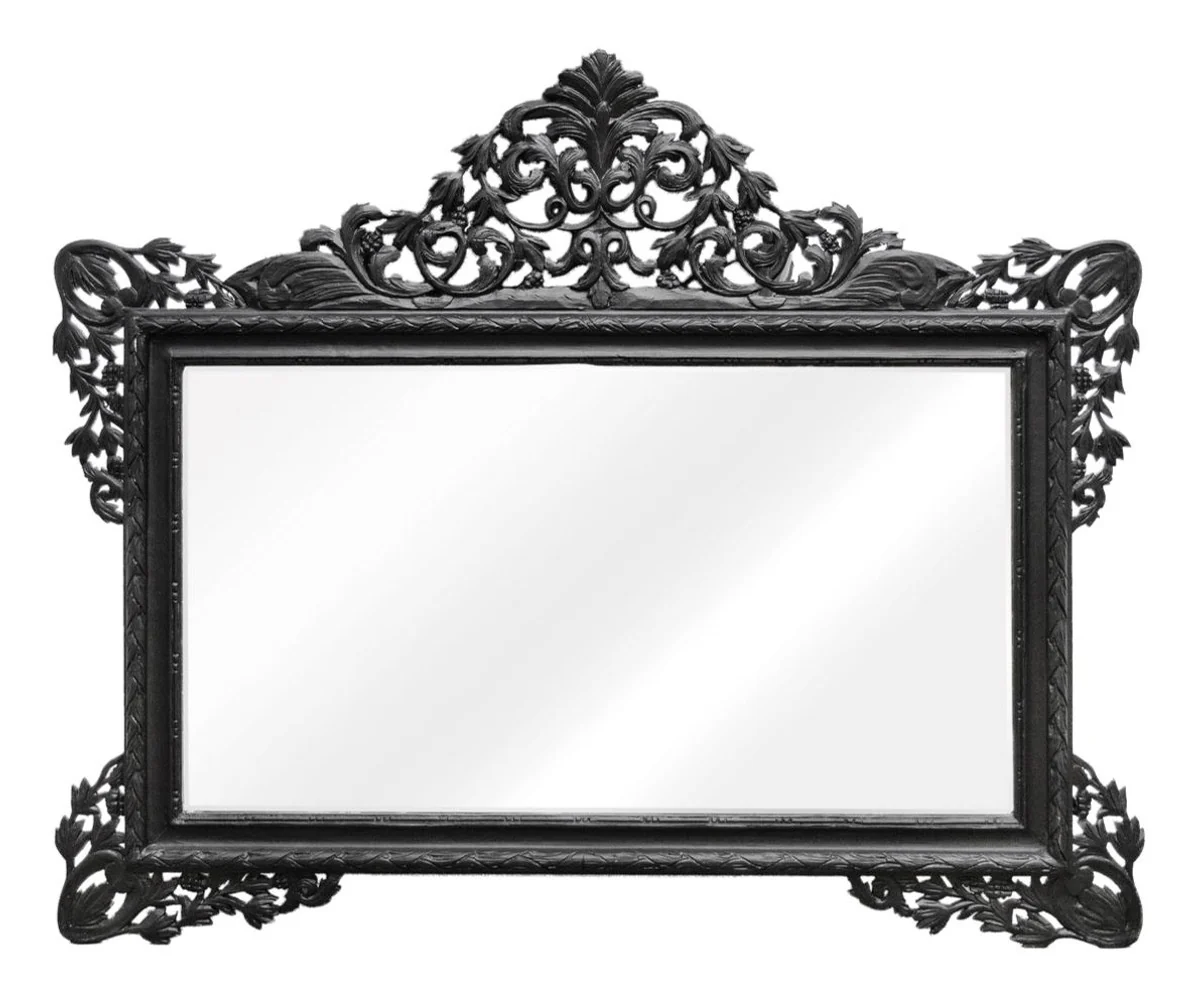 Casa Padrino espejo de pared barroco negro 190 x H. 155 cm - Espejo de la Sala en Estilo Barroco