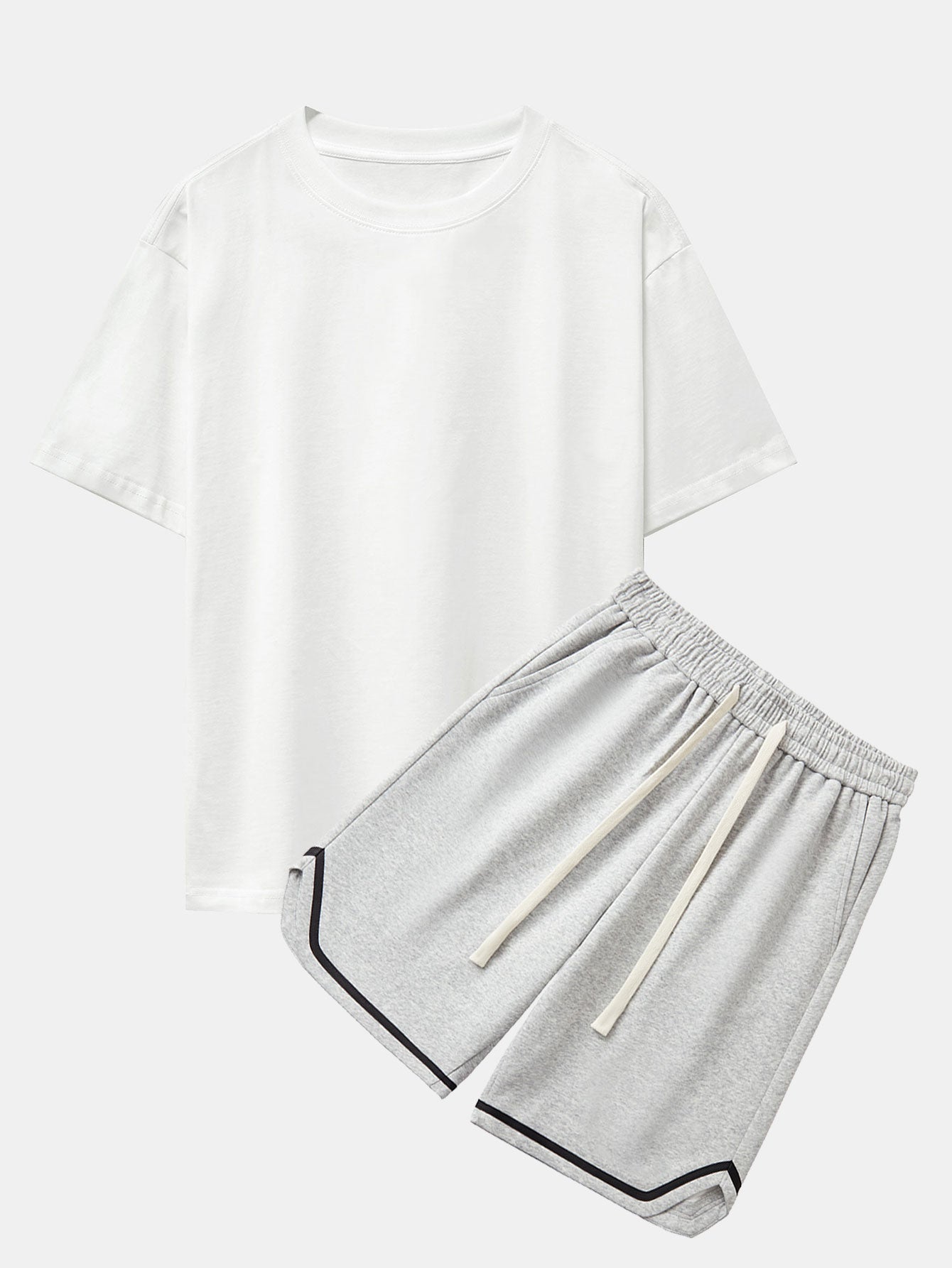 Heavy Weight Drop Shoulder Oversize T-Shirt & Jersey Basketball Shorts