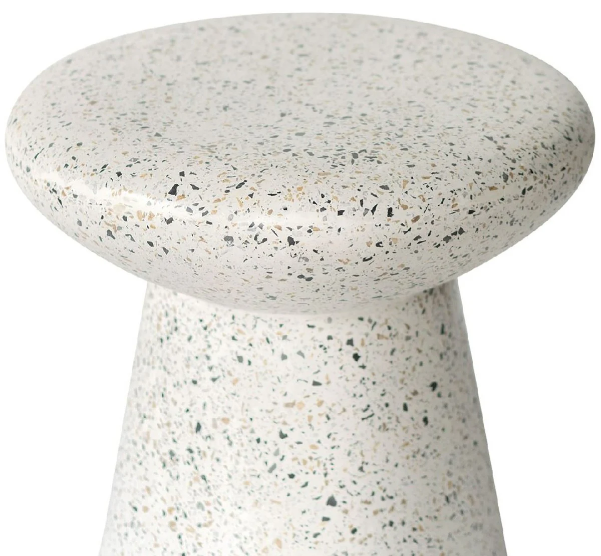 Casa Padrino mesa auxiliar / taburete de lujo blanco ? 50 x A. 47 cm - Mesa / taburete redondo de hormig¨®n - Muebles de sal¨®n - Muebles de lujo - Muebles de hormig¨®n - Interior de lujo