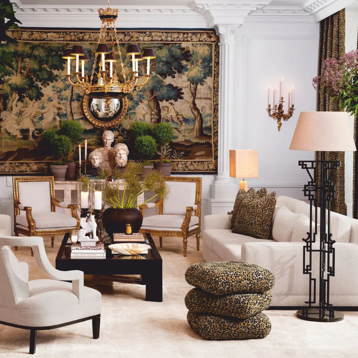 Casa Padrino l¨¢mpara de pie de lujo negro mate / beige Al. 175 cm - Iluminaci¨®n de lujo