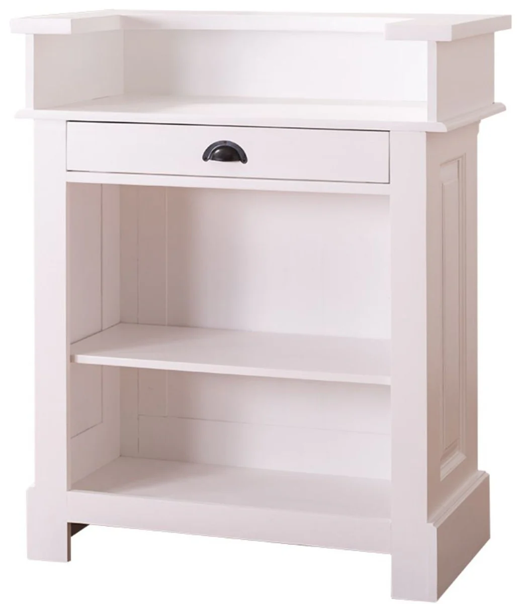 Casa Padrino mostrador de country style blanco 90 x 51 x H. 107 cm - Mesa Consola de Madera Maciza con Cajones