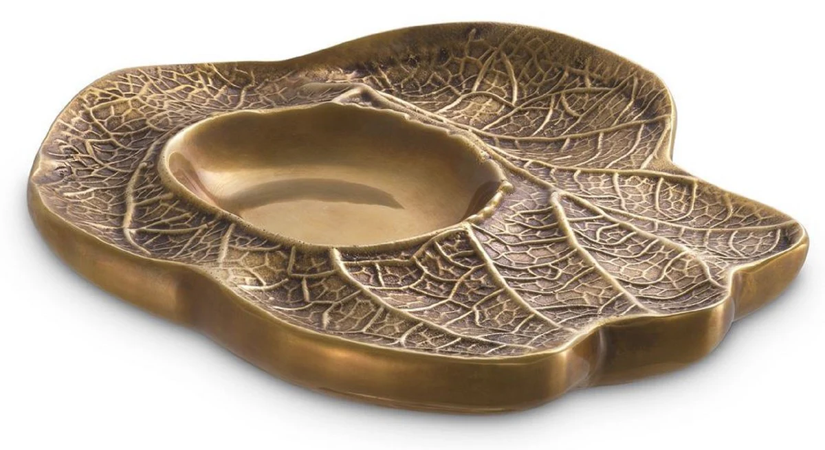 Casa Padrino tazón decorativo de lujo latón vintage 23 x 20 x A. 3 cm - Decoración de salón - Decoración de escritorio - Accesorios de Decoración