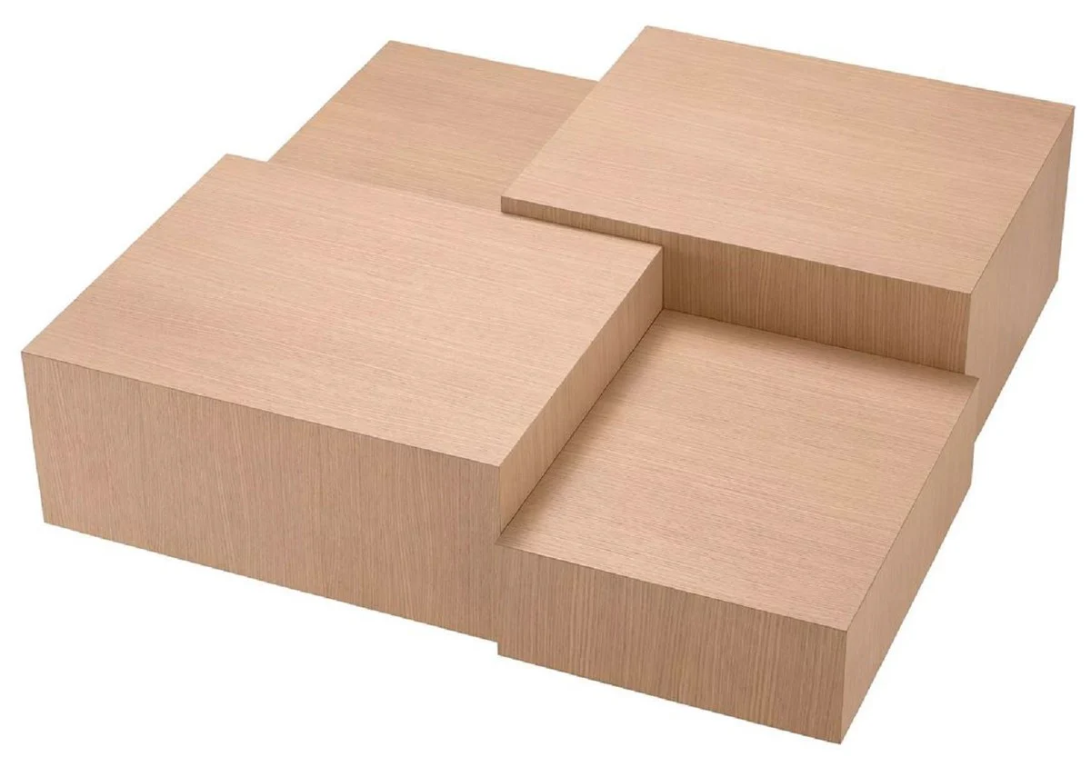 Casa Padrino mesa de centro de lujo natural / bronce 114 x 114 x A. 40 cm - Mesa de sal¨®n cuadrada - Muebles de sal¨®n - Muebles de madera maciza - Muebles de lujo