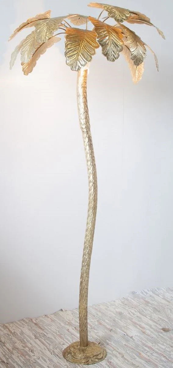 Casa Padrino lámpara de pie de lujo palmera oro Ø 70 x A. 172 cm - Lámpara de pie noble en diseño de palmera - Luces de Lujo - Calidad de Lujo