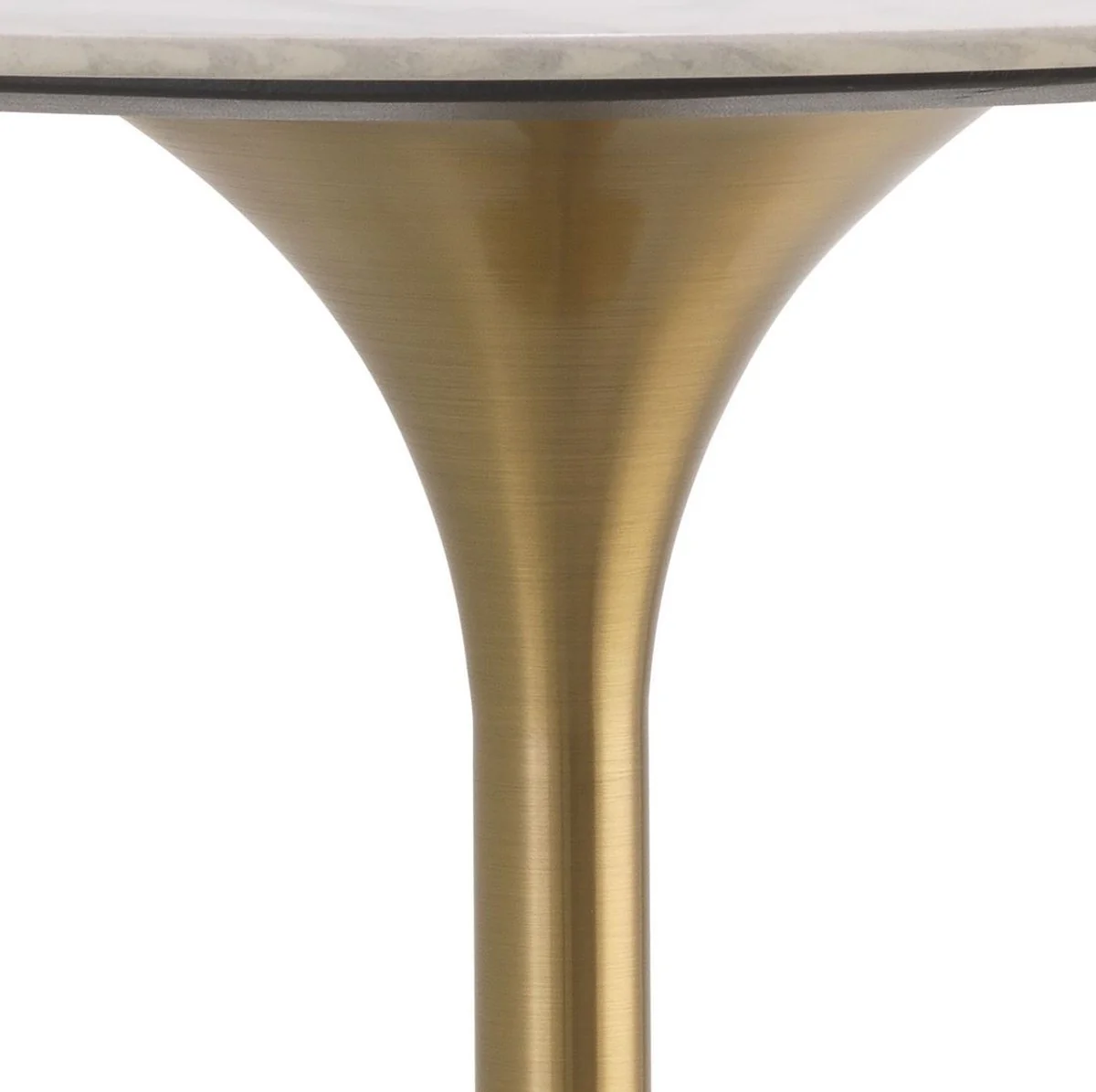 Casa Padrino mesa bistr¨® de lujo blanco / lat¨®n ? 79 x A. 106,5 cm - Mesa alta moderna con tapa de m¨¢rmol - Mesa de bar redonda - Mobiliario de bar - Mobiliario de catering - Calidad de lujo