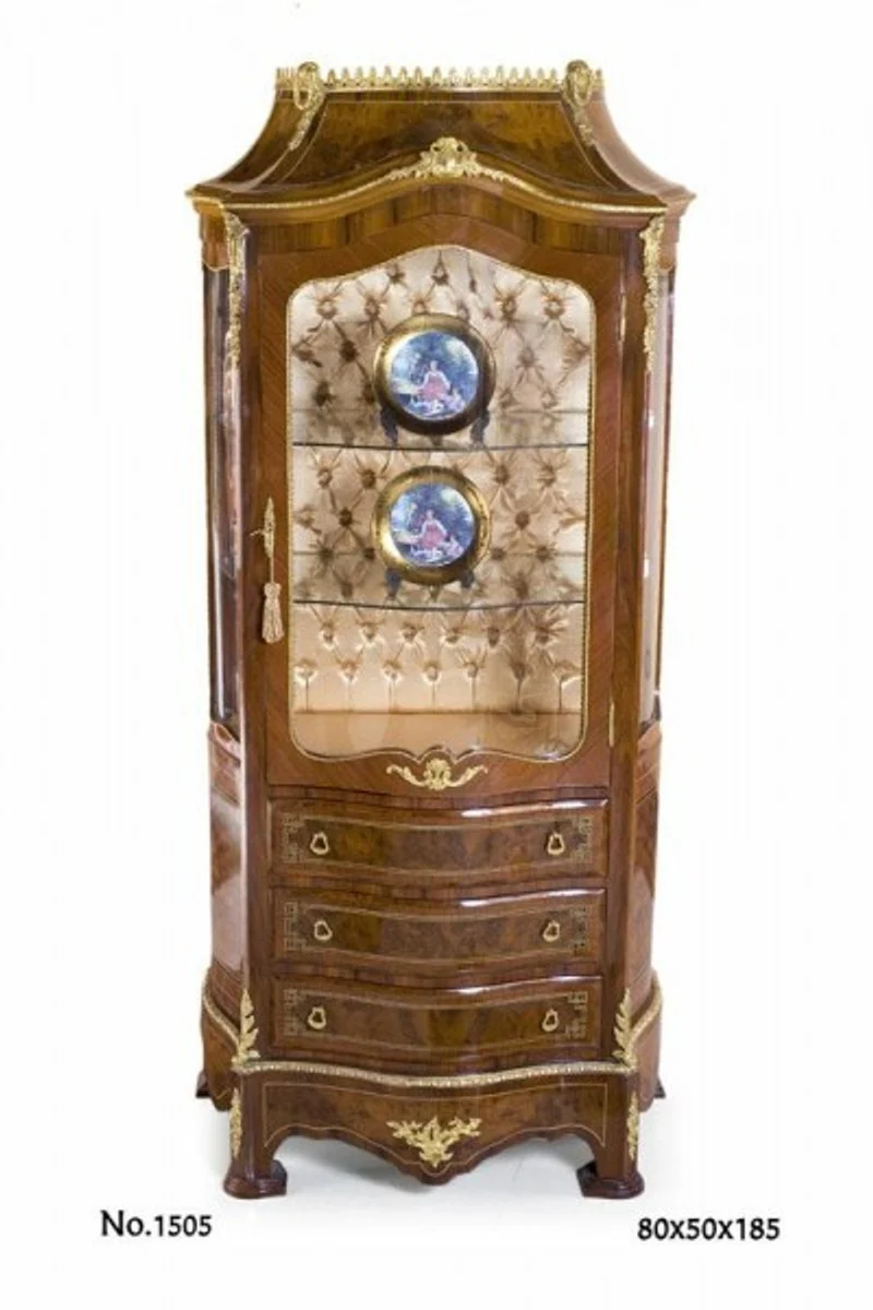 Casa Padrino baroque display cabinet 80 x 50 x H. 185 cm - noble & sumptuous