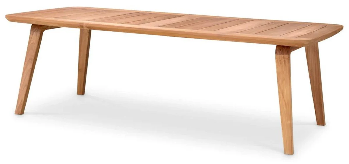 Casa Padrino Mesa de Comedor de Jard¨ªn de Lujo Natural 245 x 110 x A. 76 cm - Mesa de Jard¨ªn Rectangular de Teca - Muebles de Comedor - Muebles de Jard¨ªn - Muebles de Lujo - Calidad de Lujo