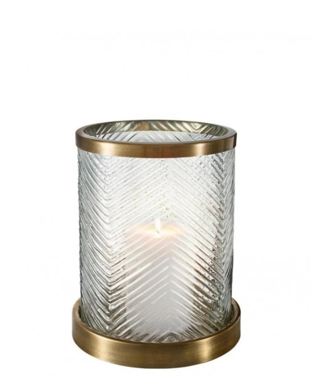 Casa Padrino designer candle holder / lantern brass finish 23 x H. 27 cm - Luxury Quality