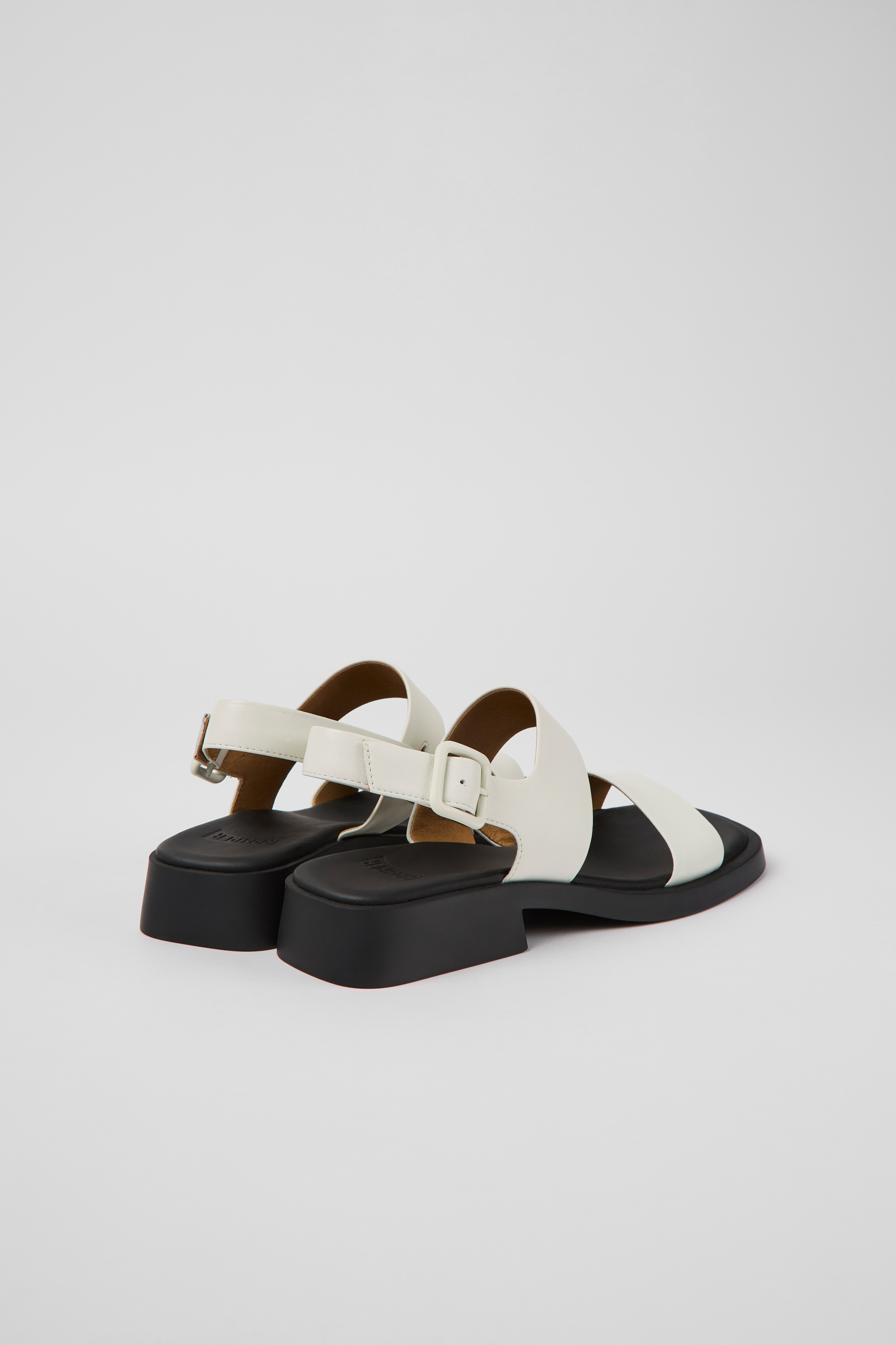 Dana - White leather sandals for women