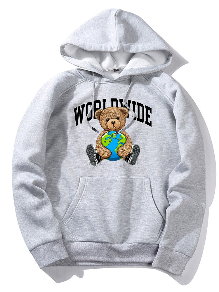 Worldwide Bear Print Hoodie
