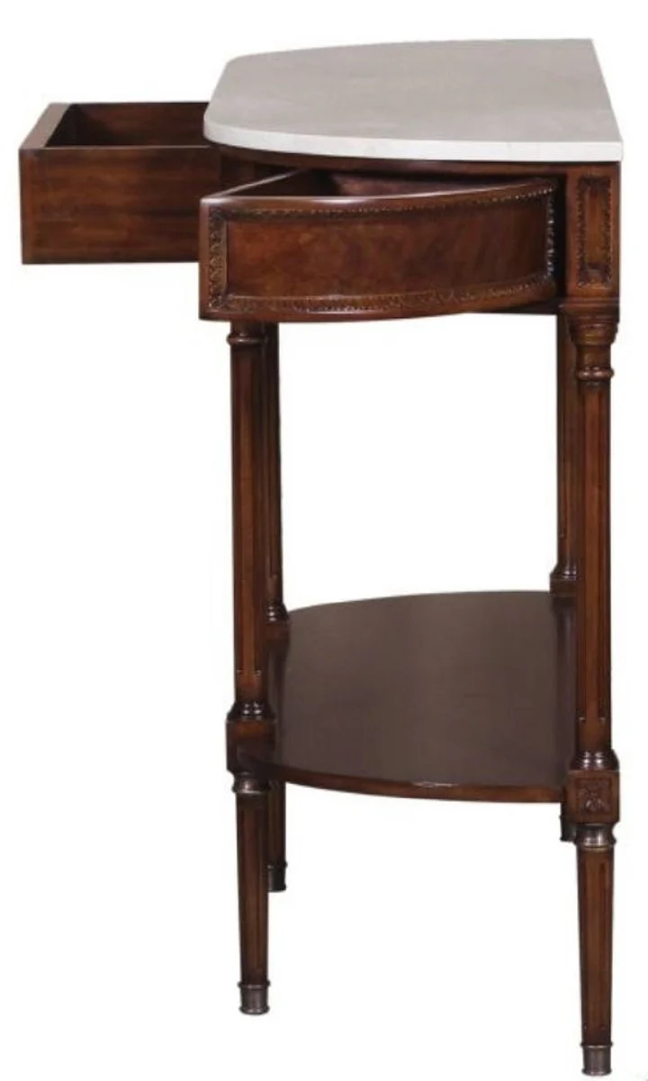 Casa Padrino consola Art Nouveau de lujo de caoba con encimera de mármol marrón oscuro / blanco 114 x 40 x H. 88 cm - Calidad de Lujo
