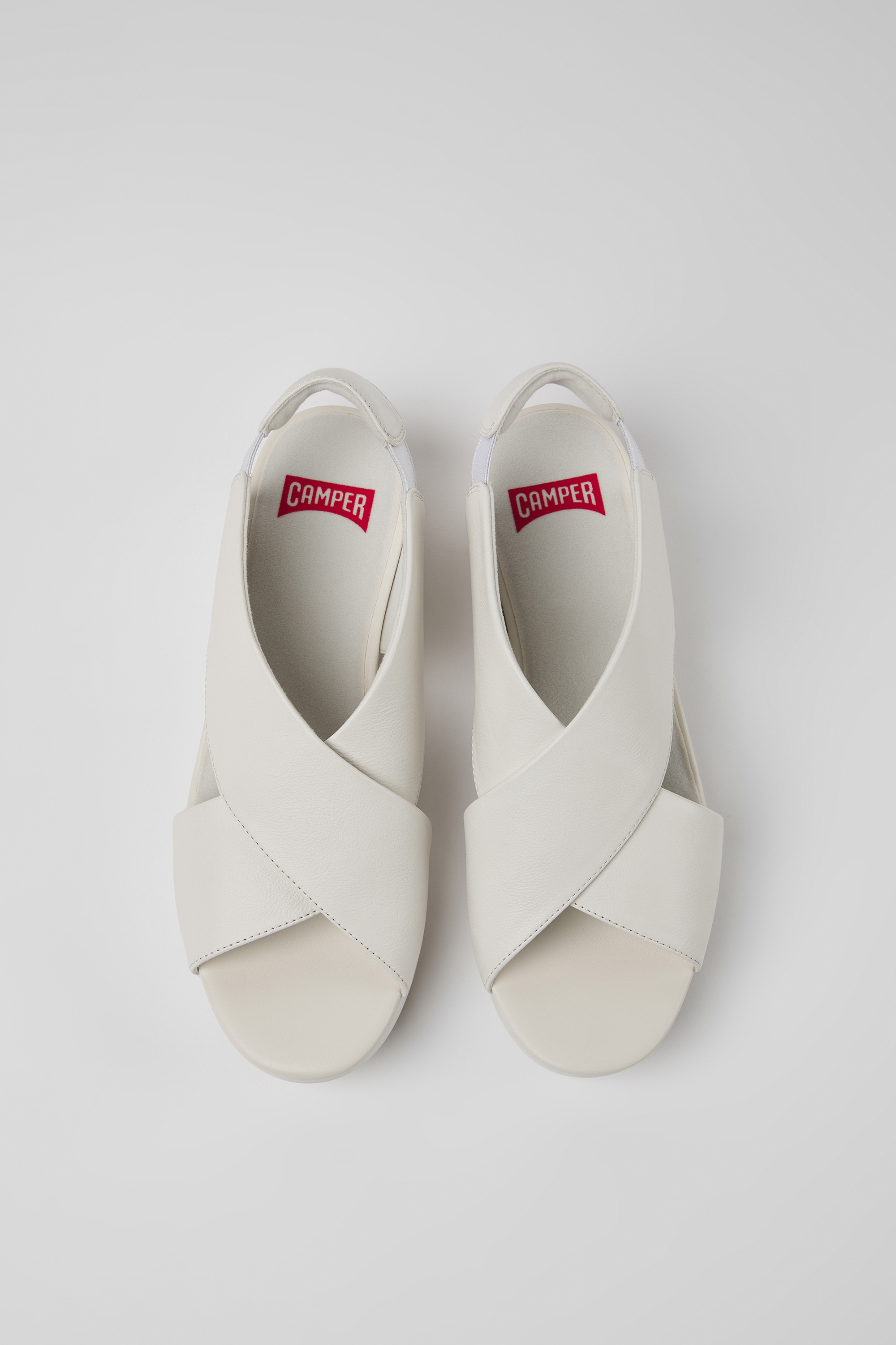 Balloon - White leather sandals for women