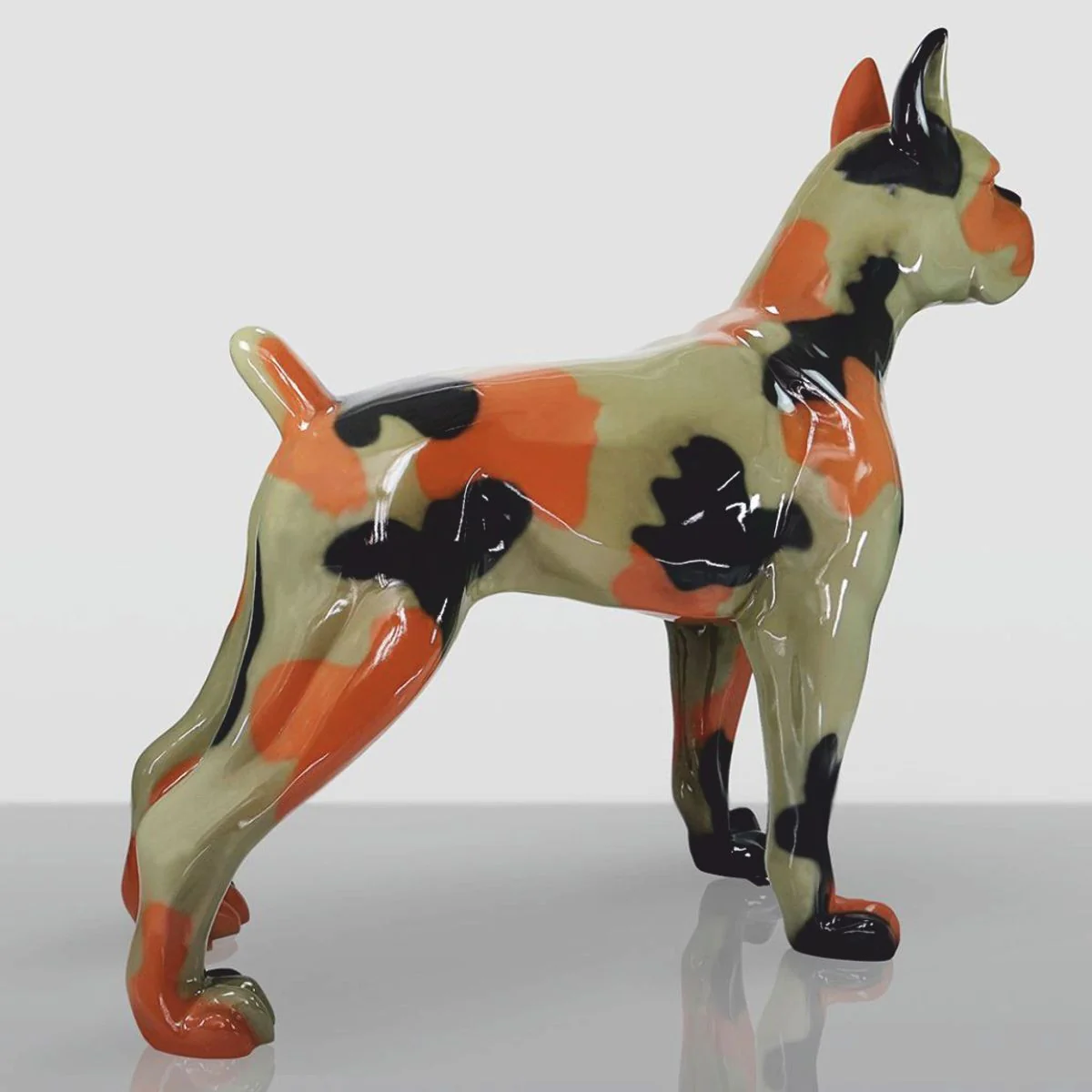 Casa Padrino escultura decorativa XXL perro boxer camuflaje 190 cm - Enorme figura de jard¨ªn