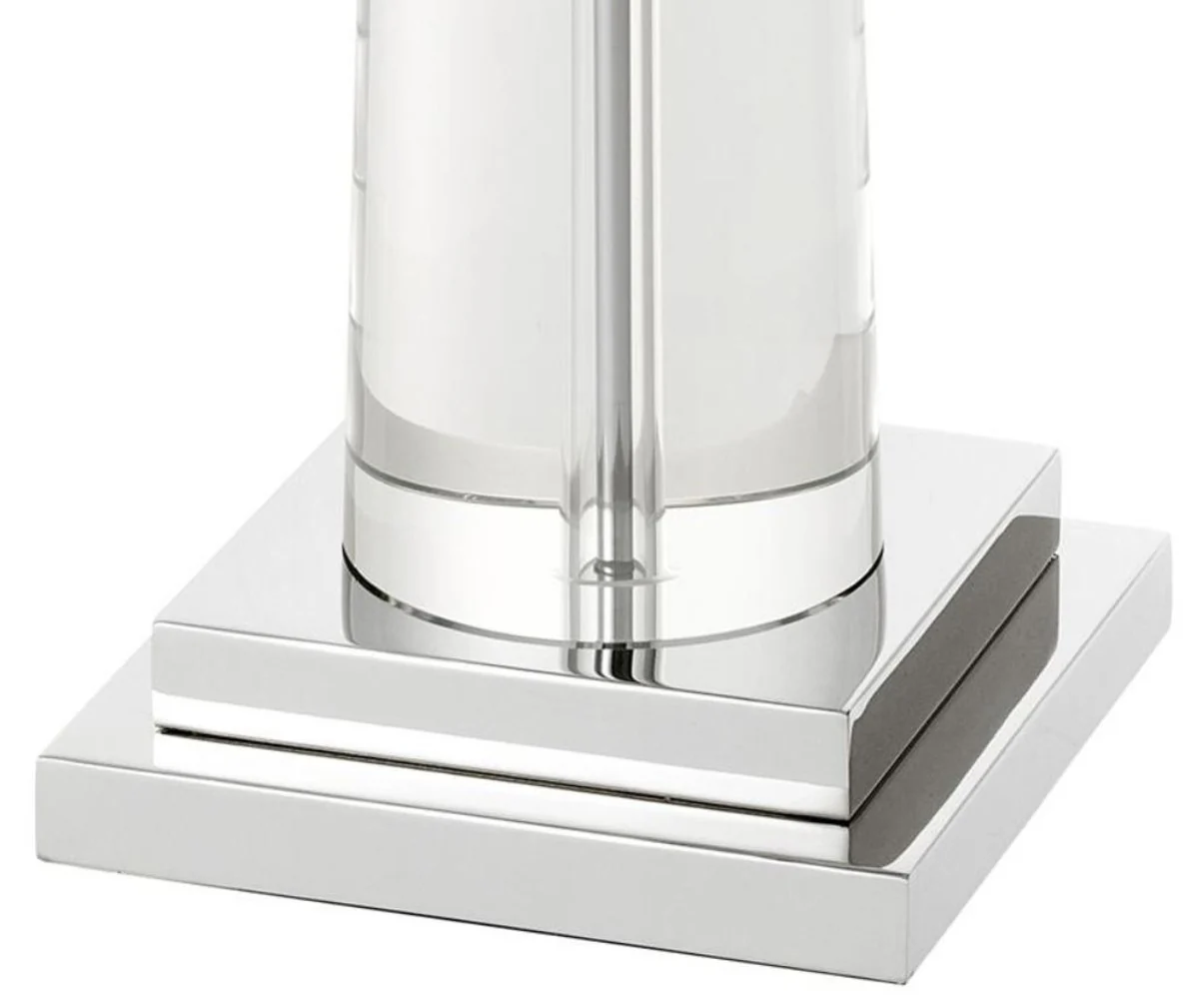 Casa Padrino l¨¢mpara de mesa de cristal de lujo con pantalla gris - muebles del hotel