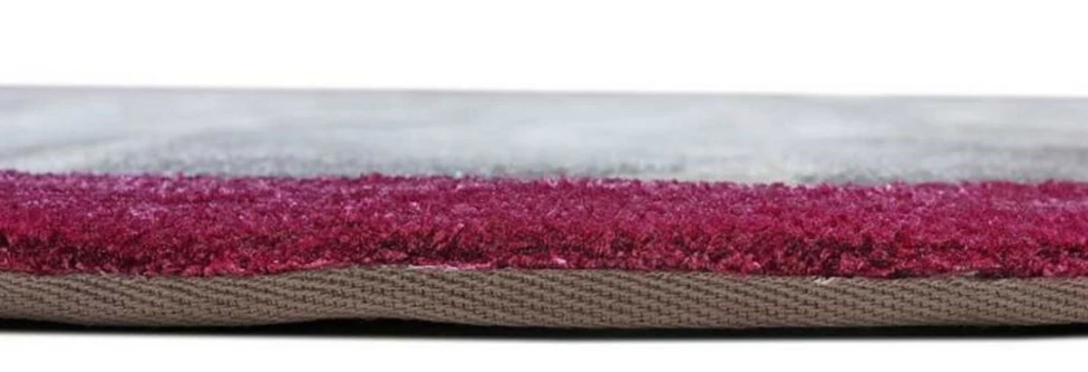 Casa Padrino alfombra de viscosa de lujo con diseño de cebra gris / crema / rojo 160 x 230 cm - Alfombra de salón - Alfombra moderna de dormitorio - Interior de lujo - Calidad de lujo