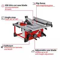 Cordless Table Saw TE-TS 36/210 Li-Solo