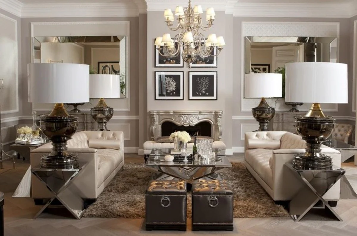 Casa Padrino luxury art deco designer side table 46 x 56 x H. 59 cm - Luxury Collection