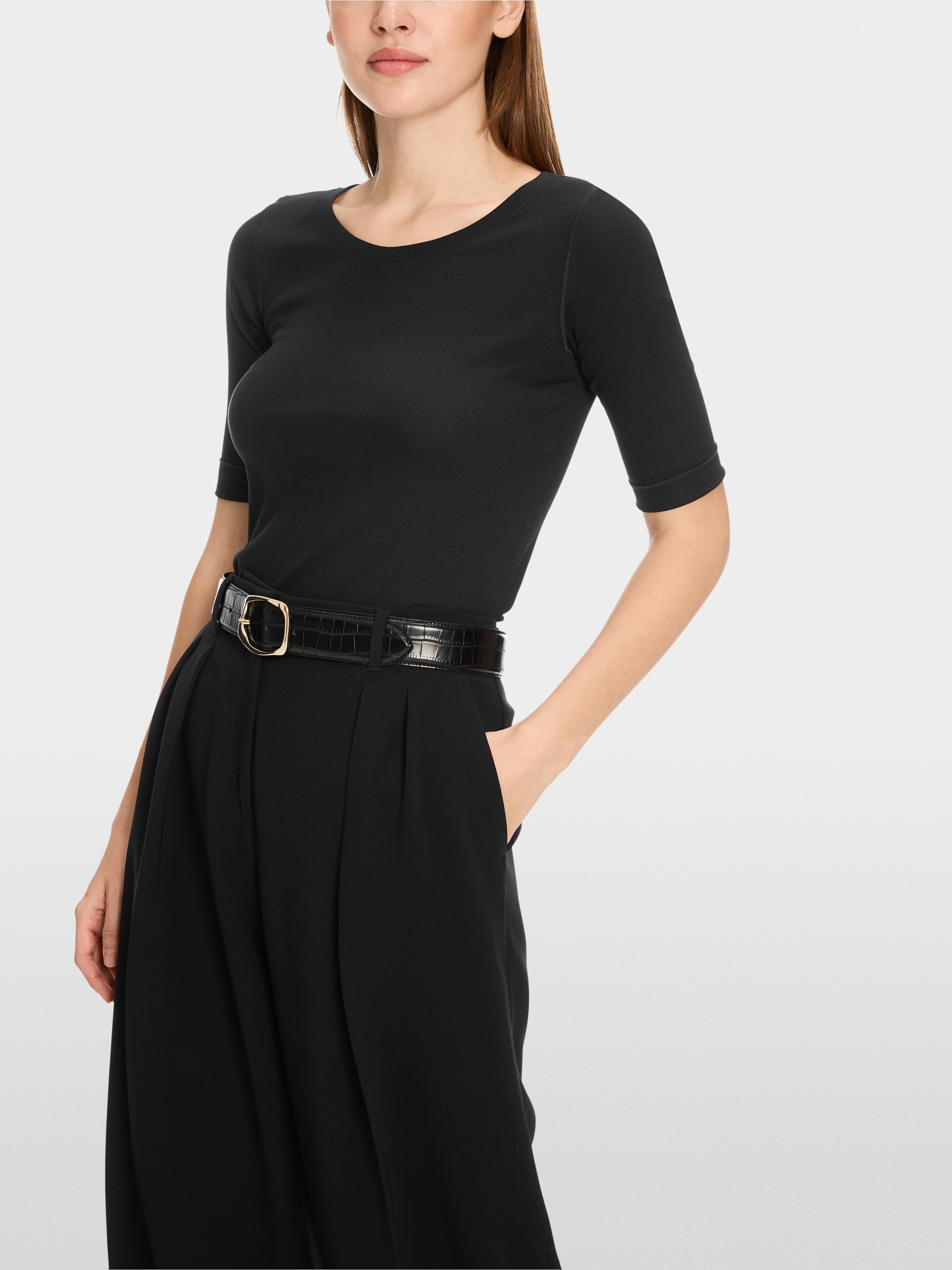 Marc-Cain Round-collar shirt with short sleeves