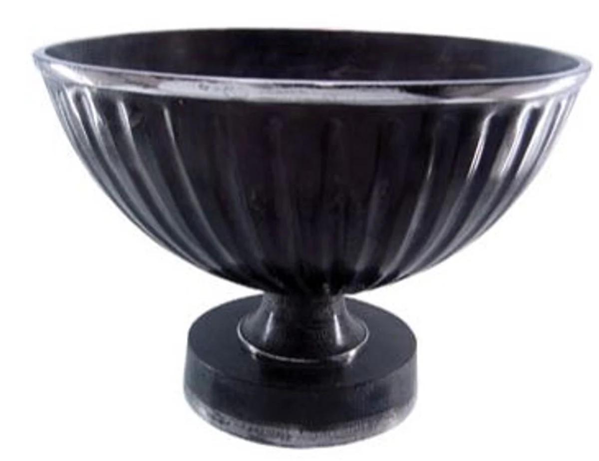 Casa Padrino Baroque Bowl Aluminium Black / Silver - Estilo antiguo