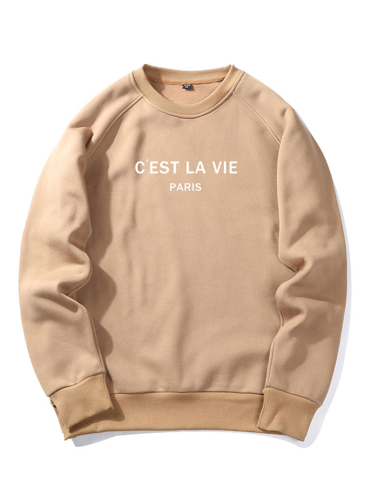 Paris Print Raglan Sleeves Sweatshirt