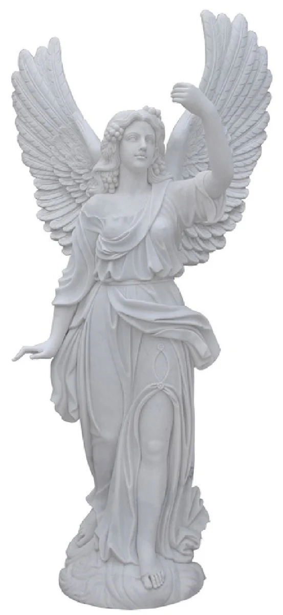 Casa Padrino Escultura de M¨¢rmol Deco Art Nouveau de Lujo ¨¢ngel Blanco A. 215 cm - Magn¨ªfico Jard¨ªn M¨¢rmol Deco Figura - Barroco y Art Nouveau Jard¨ªn M¨¢rmol Deco Accesorios - Noble y Magn¨ªfico