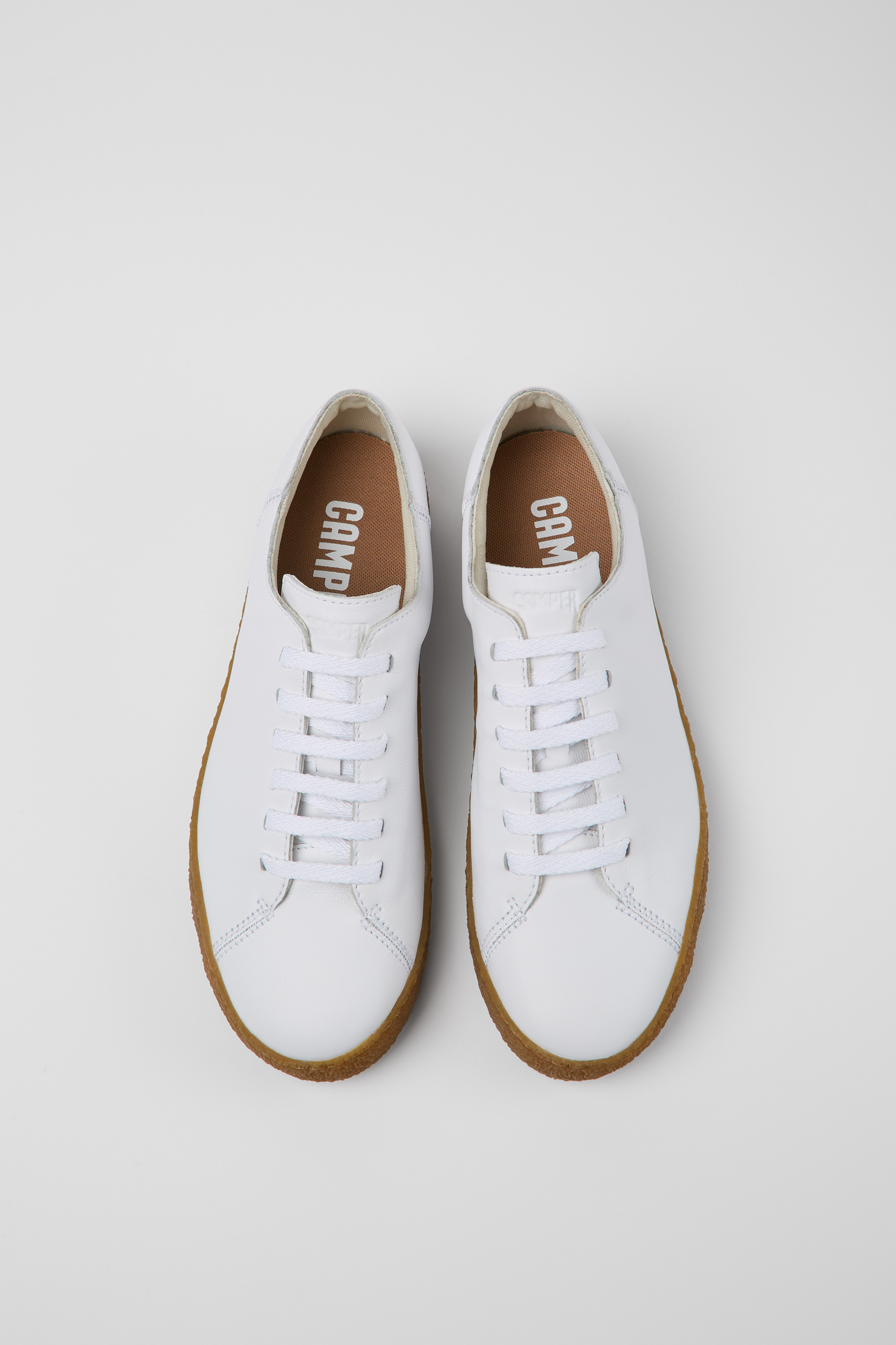 Peu Terreno - White leather shoes for men