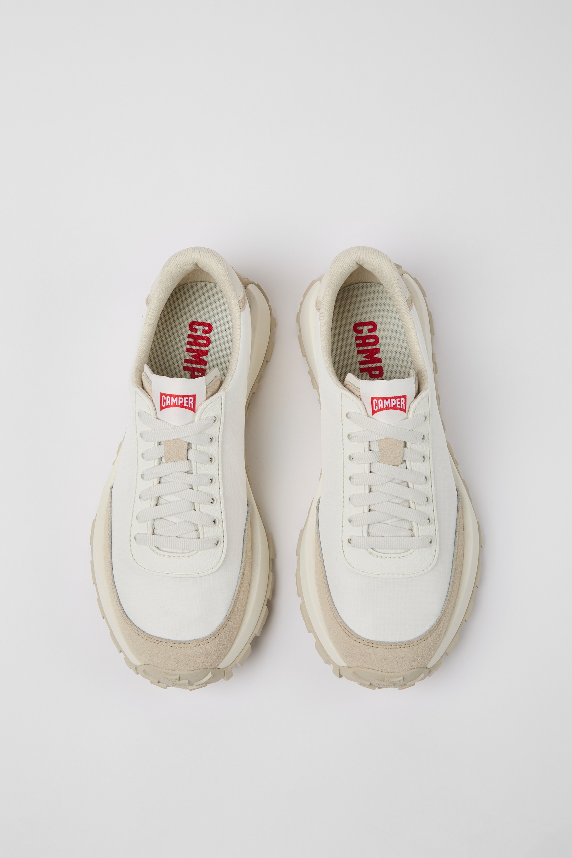 Drift Trail - White textile and nubuck sneakers for men