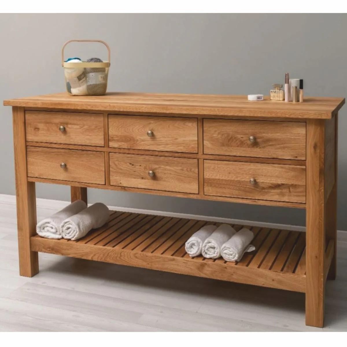 Casa Padrino cómoda de estilo campestre con 6 cajones marrón 156 cm - Muebles de estilo campestre