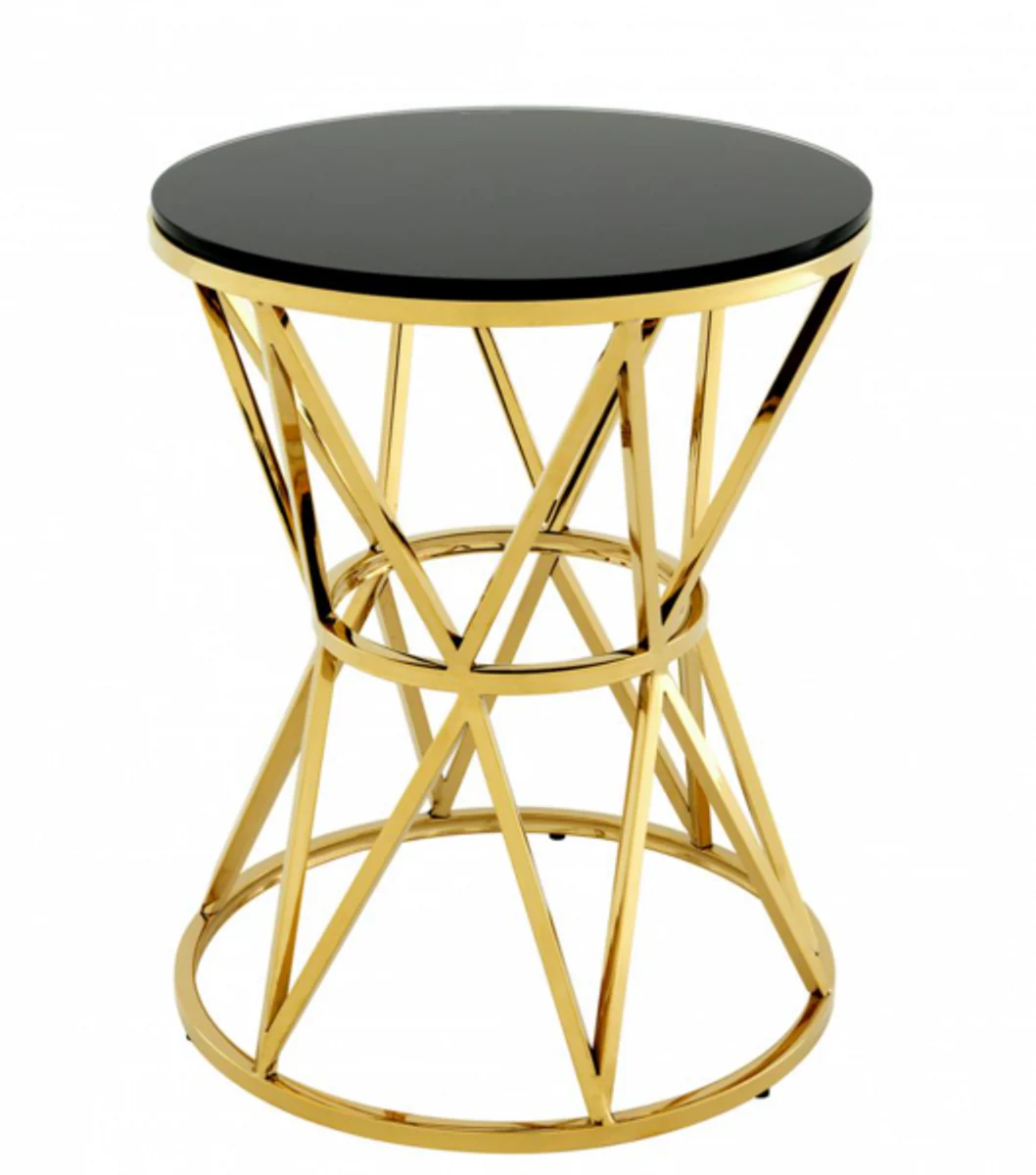 Casa Padrino luxury art deco designer side table gold 44 x H. 55 cm - Hotel Table Furniture