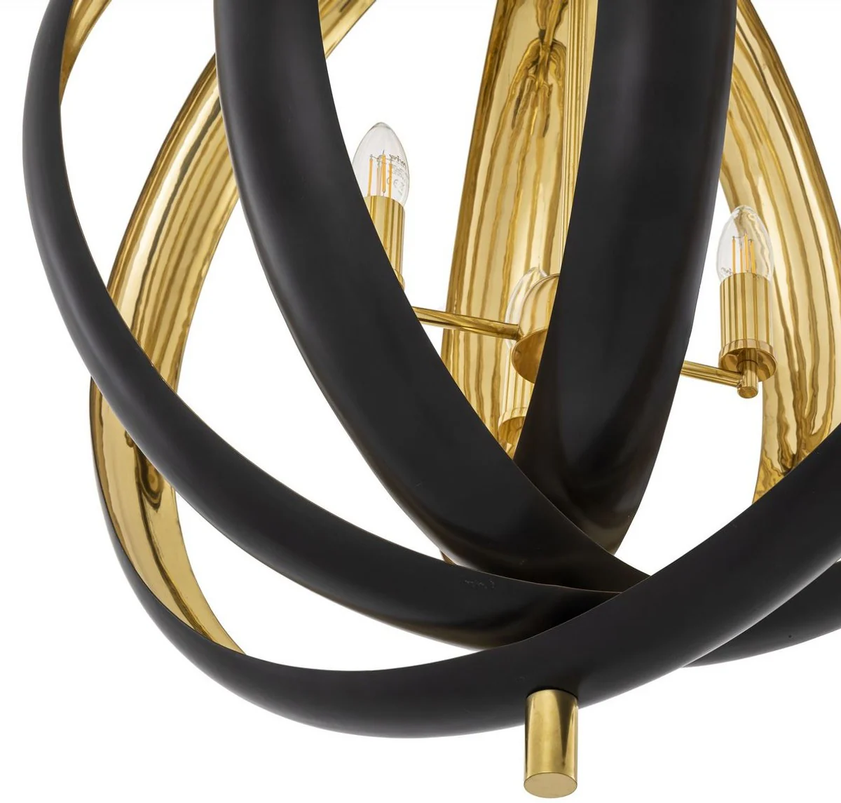 Casa Padrino lámpara de araña de lujo negro / latón 71 x 63 x A. 84 cm - Lámpara de araña moderna para hotel y restaurante - Colección de Lujo