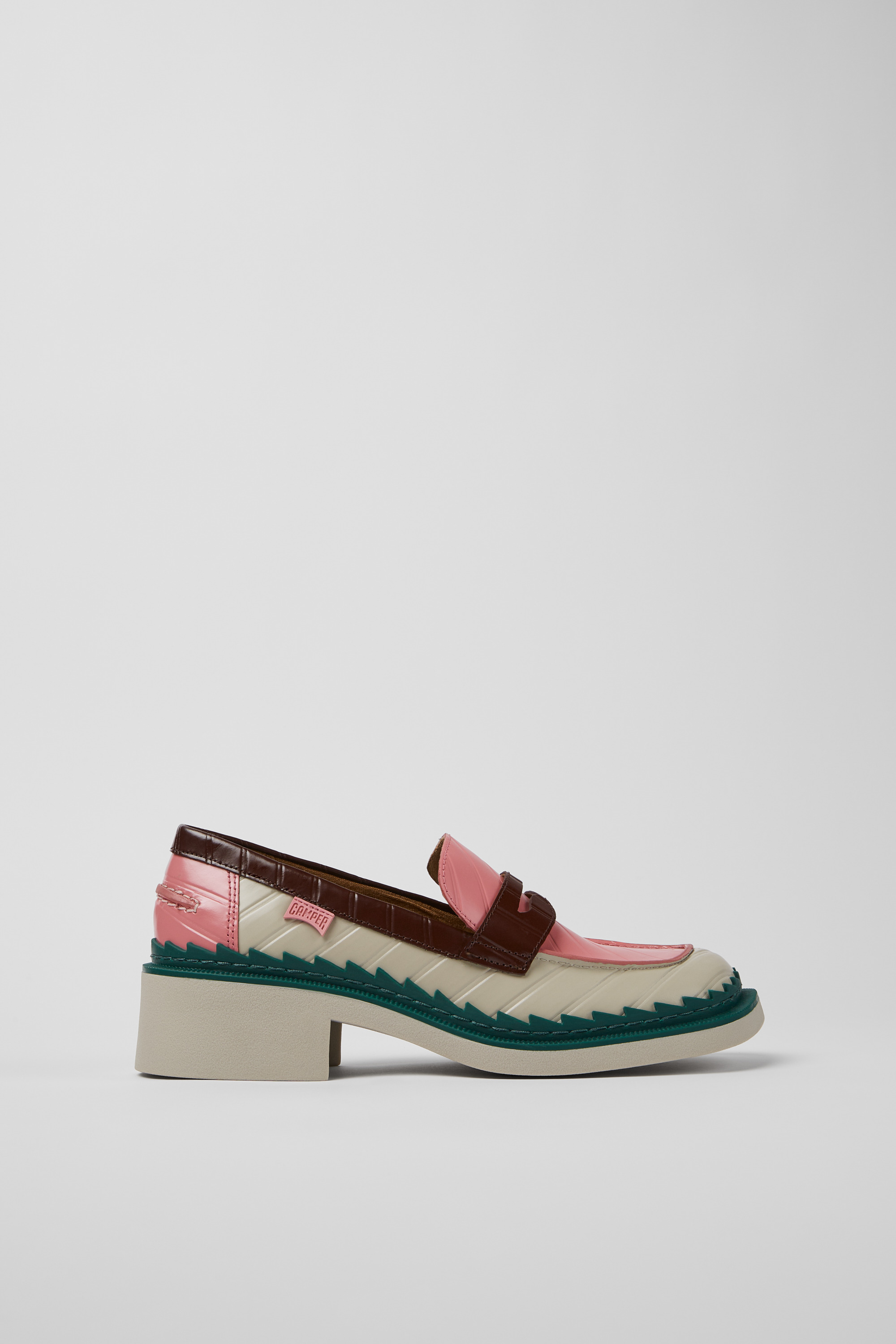 Twins - Multicolored leather loafers for women