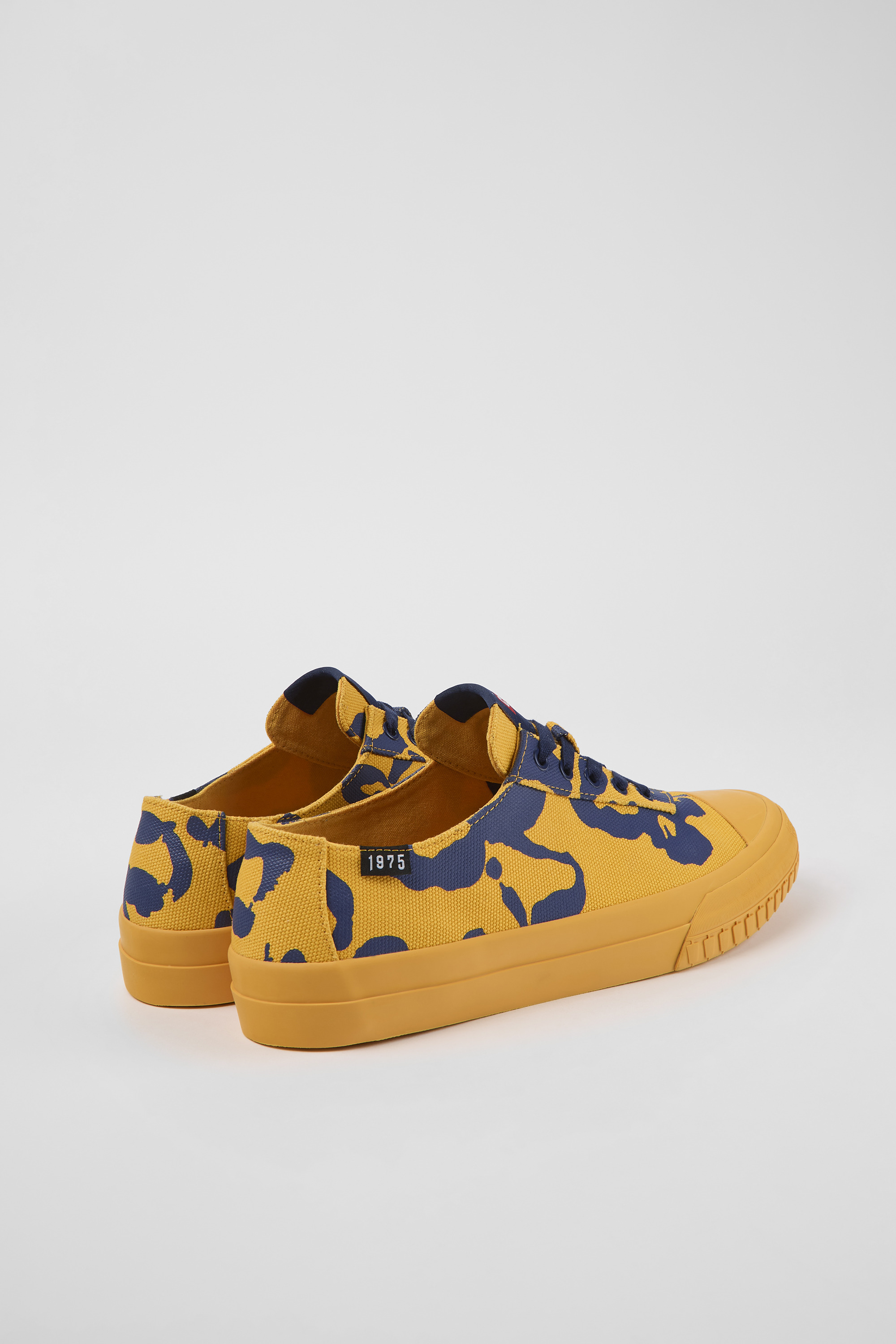 Camaleon - Orange and blue recycled cotton sneakers for men