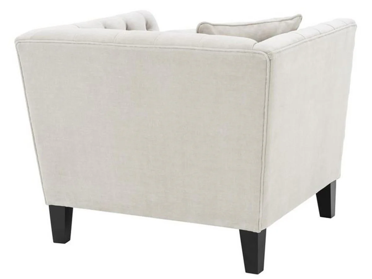 Casa Padrino sillón de lujo arena / negro 96 x 92 x H. 78 cm - Muebles Chesterfield