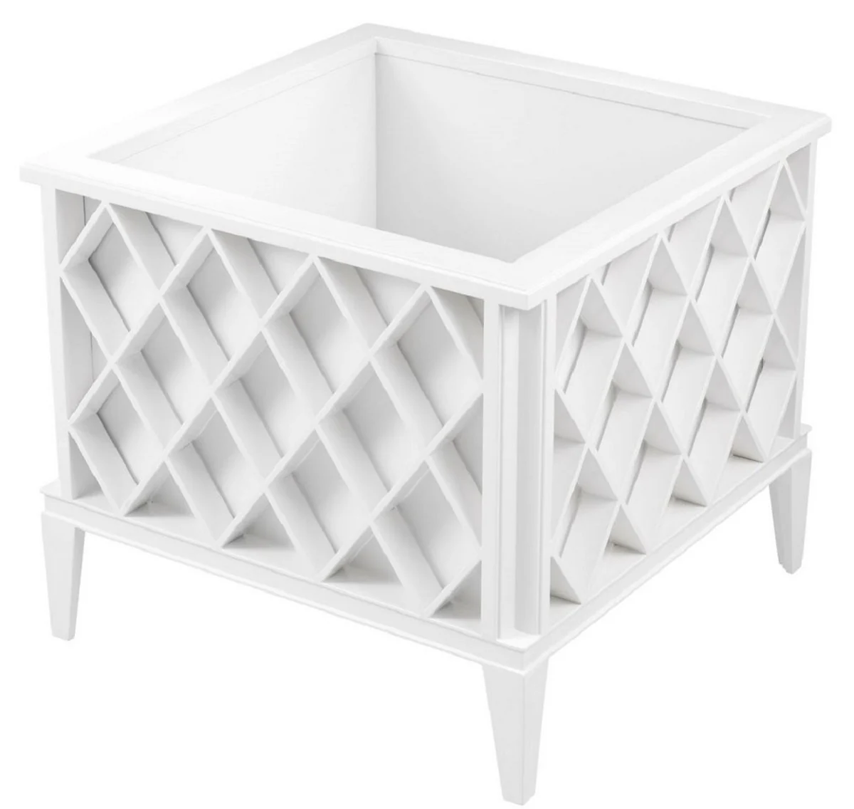 Casa Padrino maceta de lujo blanco 76 x 76 x A. 69 cm - Maceta de aluminio noble - Terrazas Balcones Jardín Accesorios de Decoración