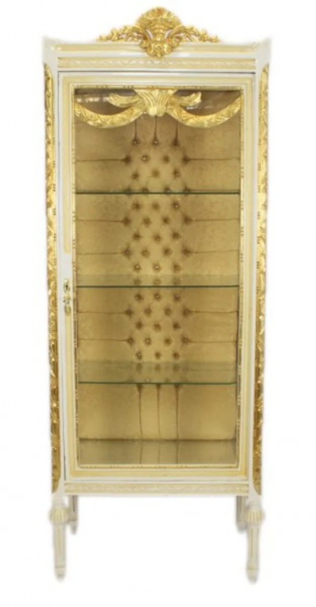Casa Padrino baroque display case Antique Style White / Gold - display cabinet - living room cabinet glass cabinet