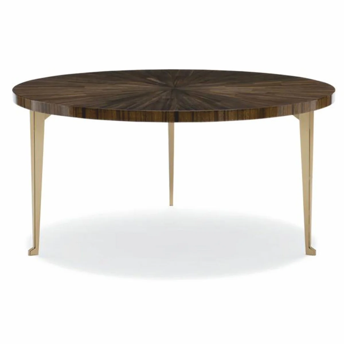 Casa Padrino Mesa de Centro de Lujo Marr¨®n / Oro ? 96 cm - Mesa de Sal¨®n Redonda
