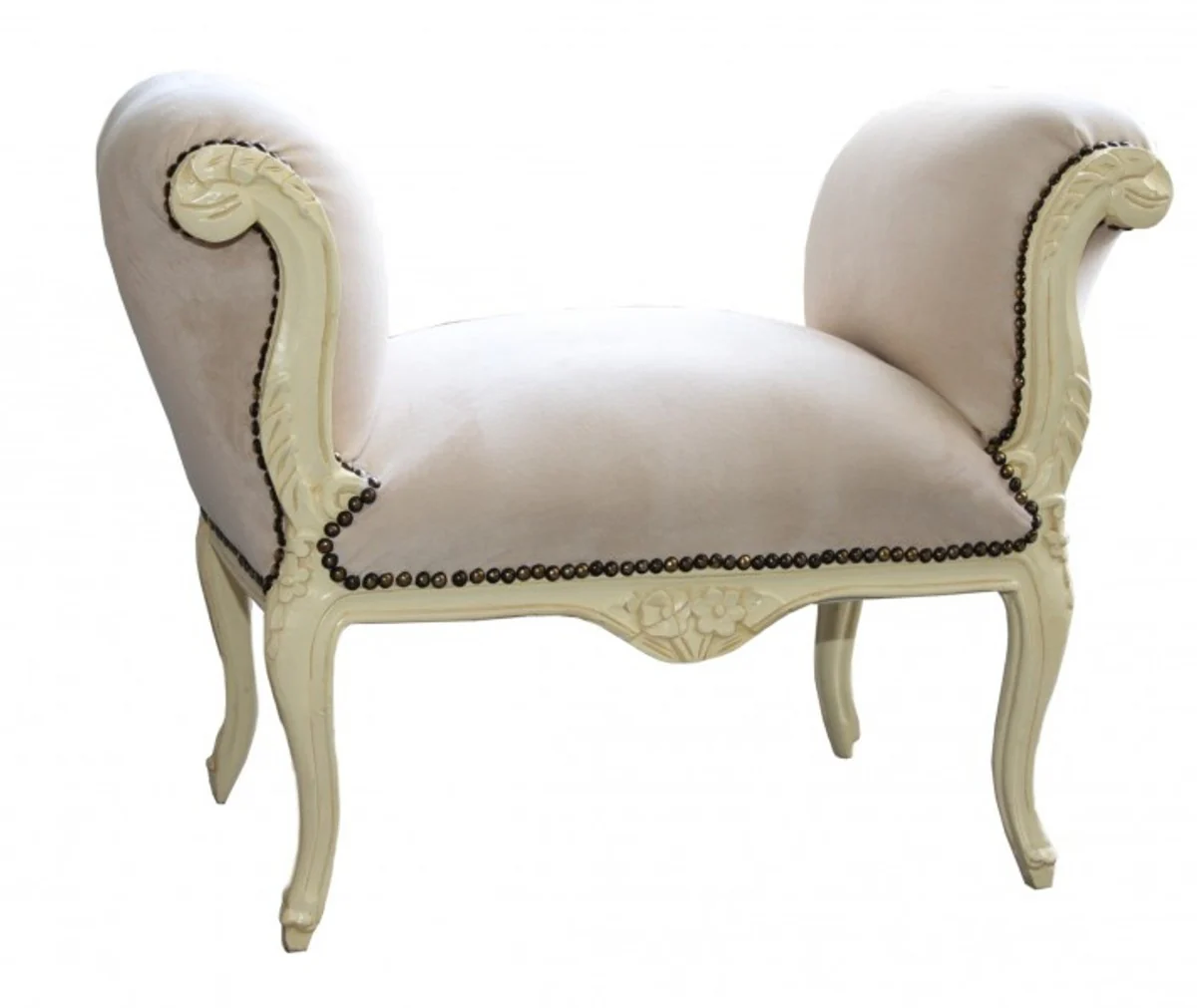 Heces Casa Padrino barroco de heces Crema / Crema - banco